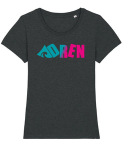Adren women's Neon Tee- Dark Heather Grey